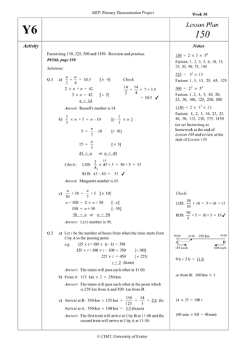 Yr 6 Revision : Lesson 150
