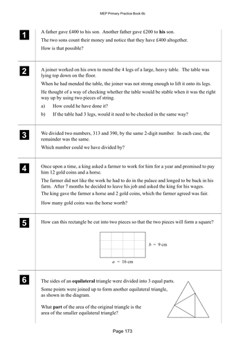 Yr 6 Problems : Lesson 173