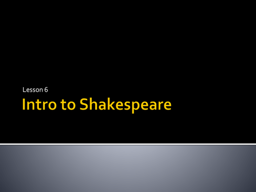 KS3 Introduction to Shakespeare Unit SoW