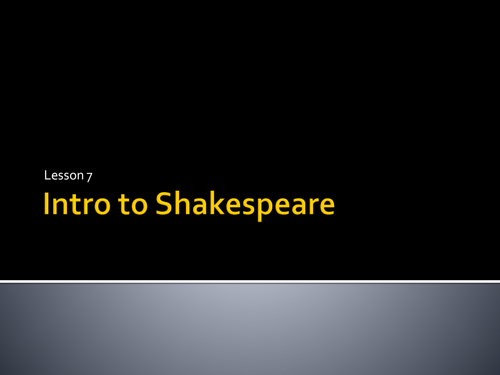 Introduction to Shakespeare: Lessons and Worksheet | Teaching Resources