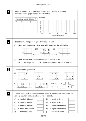 Yr 4 Calculations : Lesson 19