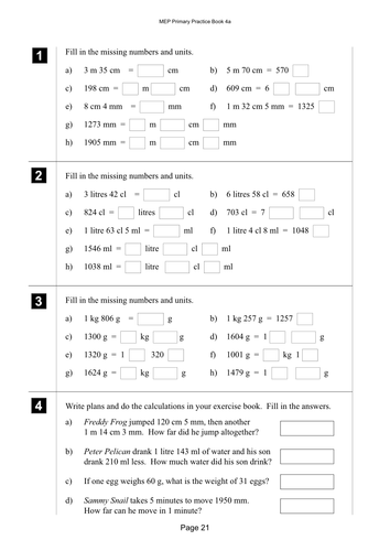 Yr 4 Measures : Lesson 21