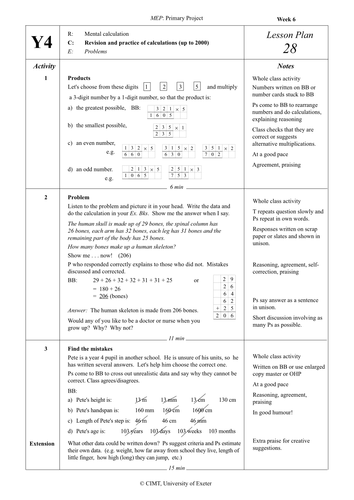 Yr 4 Revision : Lesson 28