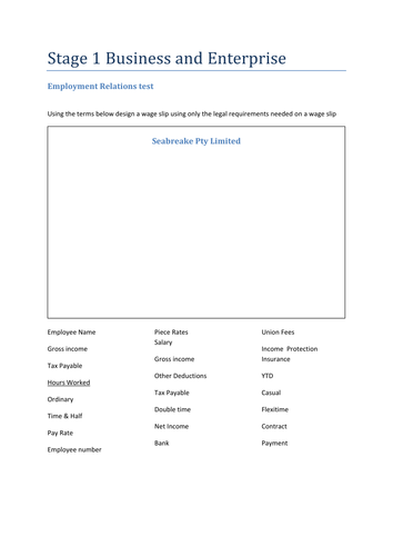 Employment Relations Test