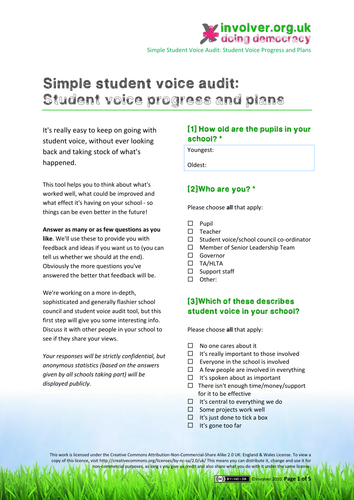Student Voice Audit Tool