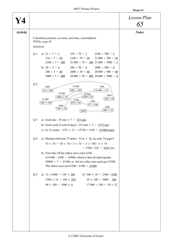 Yr 4 Revision : Lesson 65