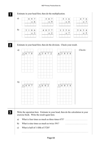 Yr 4 Calculation : Lesson 64