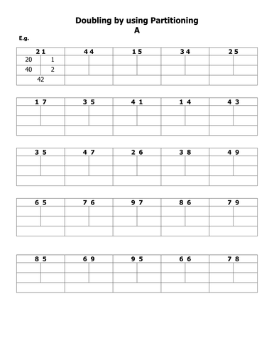 Doubling using partitioning