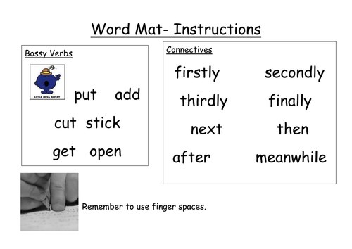 Instructions word mat