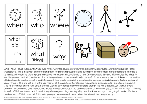 Shape cues - make sentences and  do worksheets