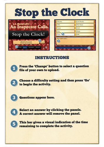 An Inspector Calls IWB: Stop the Clock Quiz & Edit