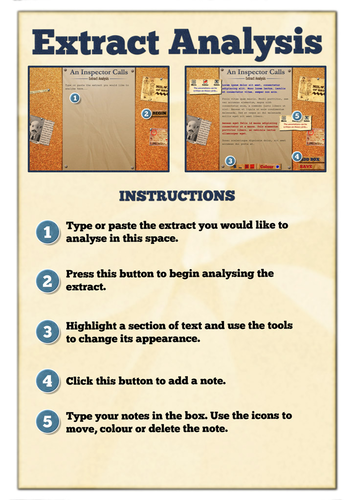 An Inspector Calls IWB: Text Analysis Template