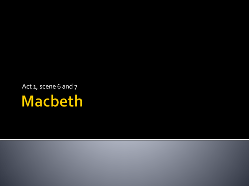 Shakespeare's Macbeth Coursework SoW Powerpoints