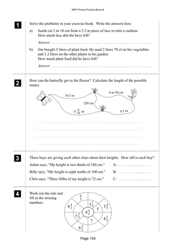 Yr 4 Fractions and decimals : Lesson 103