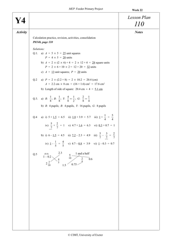 Yr 4 Revision : Lesson 110