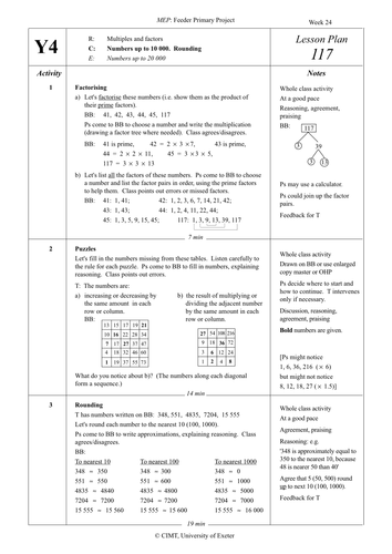 Yr 4 Place Value : Lesson 117