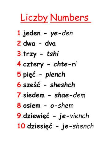 Colours And Numbers In Polish By Agaw A Teaching Resources Tes