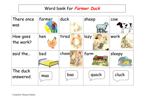 Farmer Duck word bank