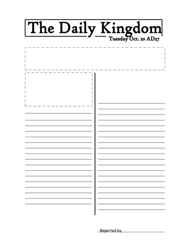 Newspaper Template Teaching Resources