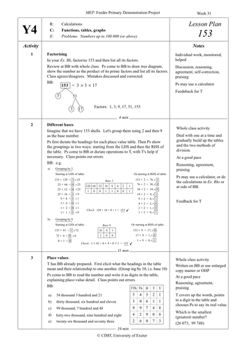 Yr 4 Handling Data : Lesson 153