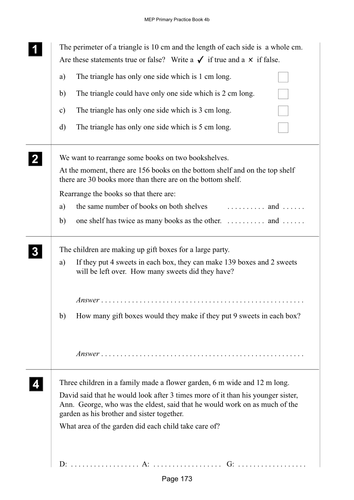 Yr 4 Problem Solving : Lesson 173