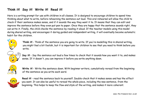 Think Say Write Read - Sentence Improvement Poster