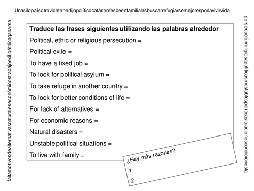 game to find reasons for immigration