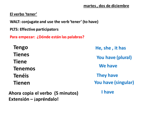 Tener lesson