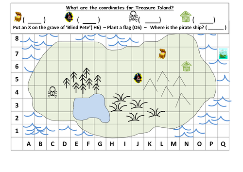 Co-ordinates Treasure Map - KS1 | Teaching Resources