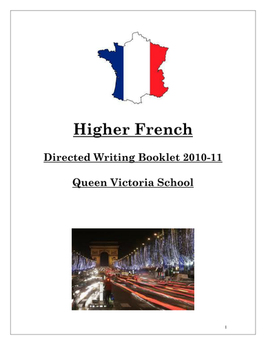 Higher French Directed Writing
