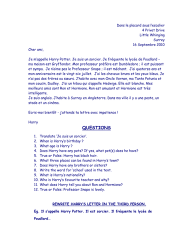 Harry Potter Reading S1/2