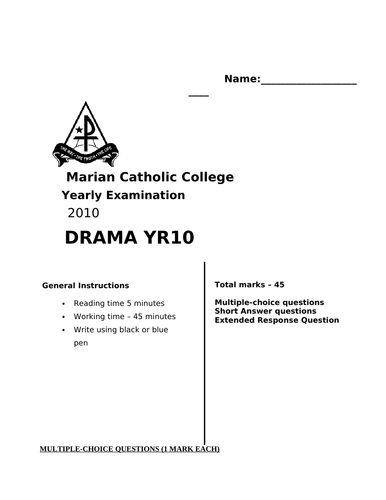 DRAMA EXAM