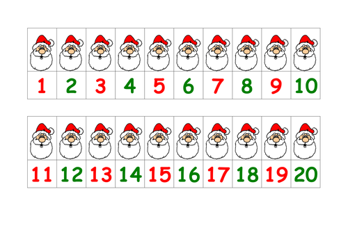 Christmas Table Top Number Lines