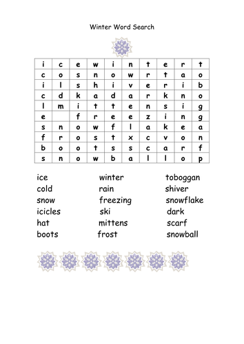 Winter Word Search