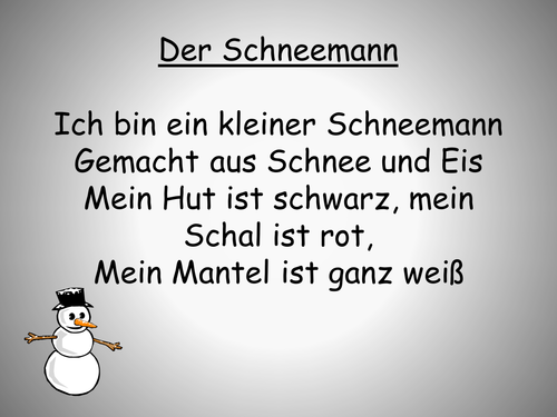 Der Schneemann - Christmas poem