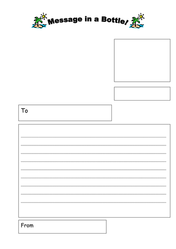 Message in a Bottle Writing Frame