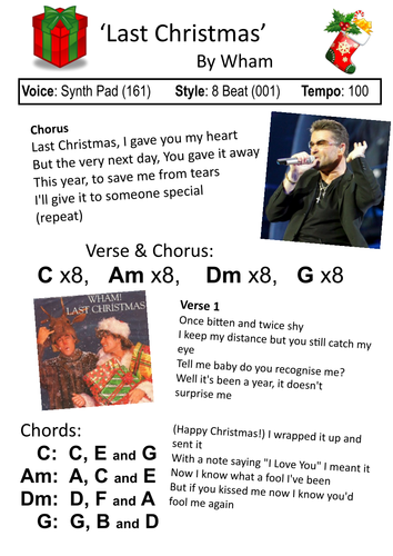 'Last Christmas' - Wham Pupil Worksheet