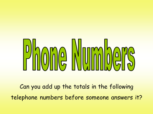Mobile Phone Numbers