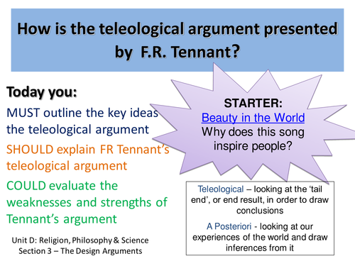 What Is Another Name For The Teleological Argument