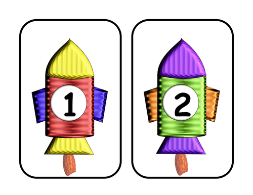 Space Rockets Display Numbers 1-10