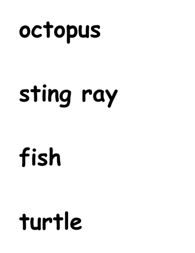 Sealife words & Pictures