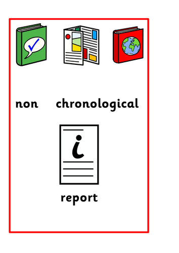 Non chronological report, writing frame- Widgit