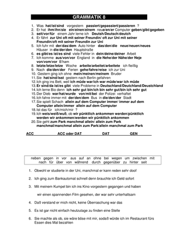 German Grammar Revision