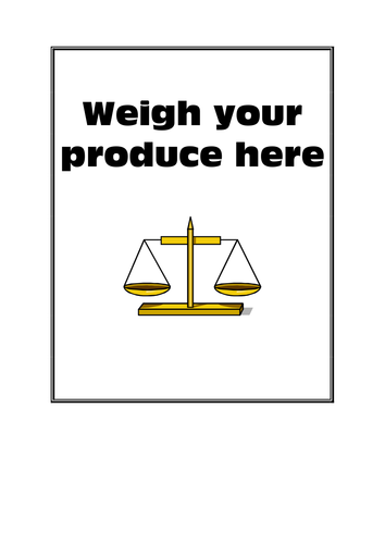 Greengrocer Role Play Resources