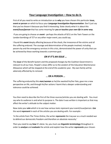 Aqa english language investigation examples image