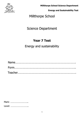 Energy and Sustainability test (SEN)