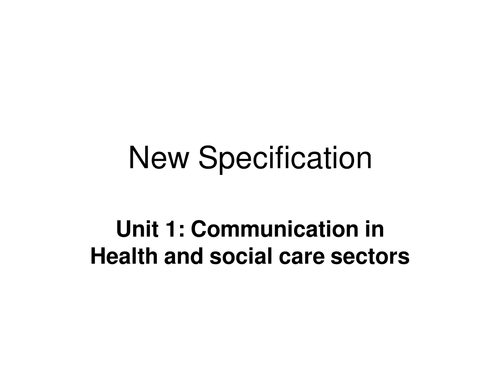 unit 1 communication in Health & Social care