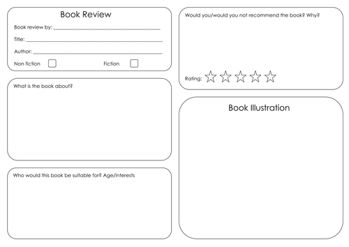 Book review template Teaching Resources