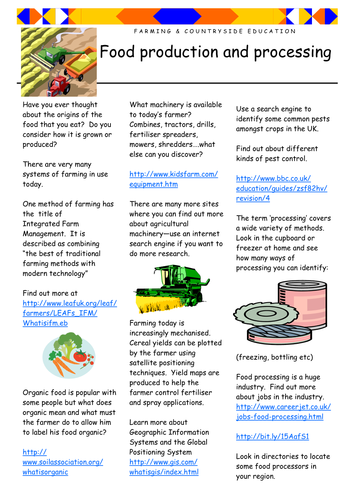 Food Production and Processing: Exploring