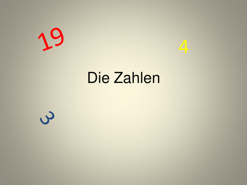 Revise numbers from 1 to 19 in German